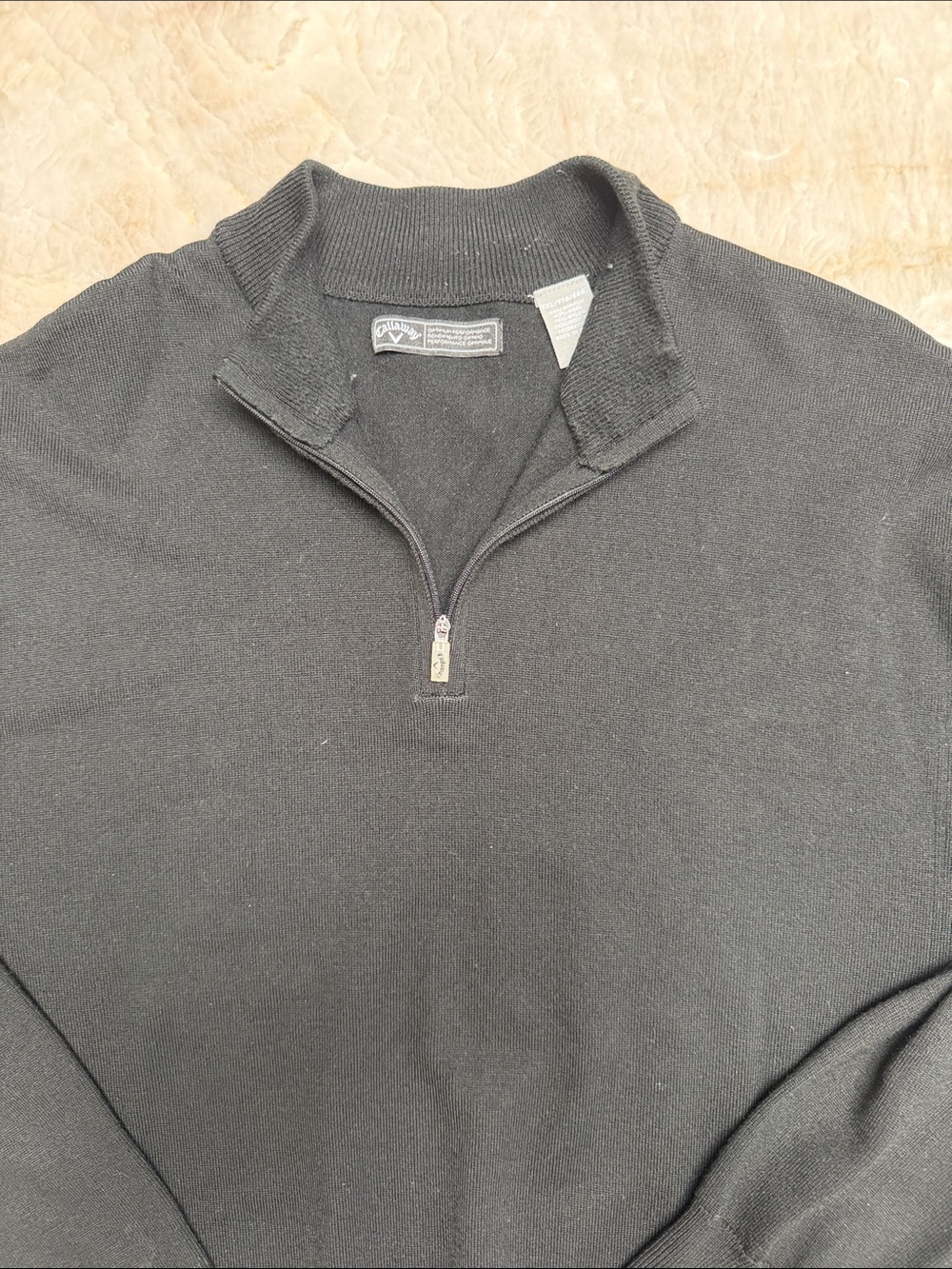 Callaway Men's Black Quarter-Zip Knit Sweater